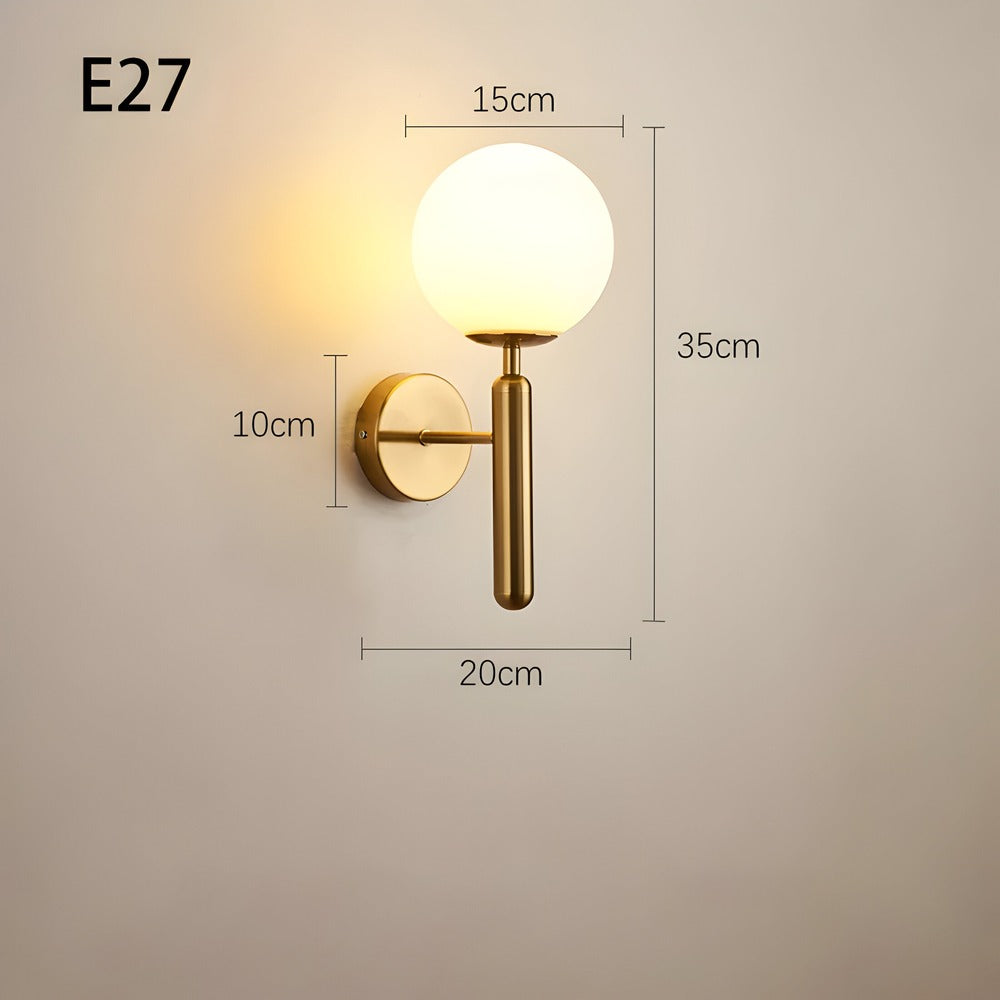 Applique murale en cuivre au design rond – éclairage LED chaud
