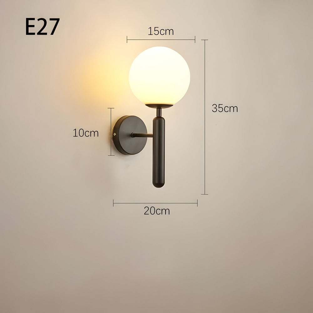 Applique murale en cuivre au design rond – éclairage LED chaud