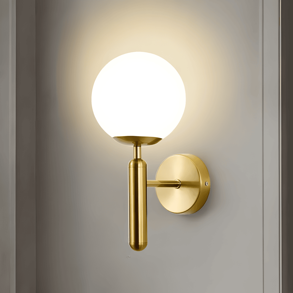 Applique murale en cuivre au design rond – éclairage LED chaud
