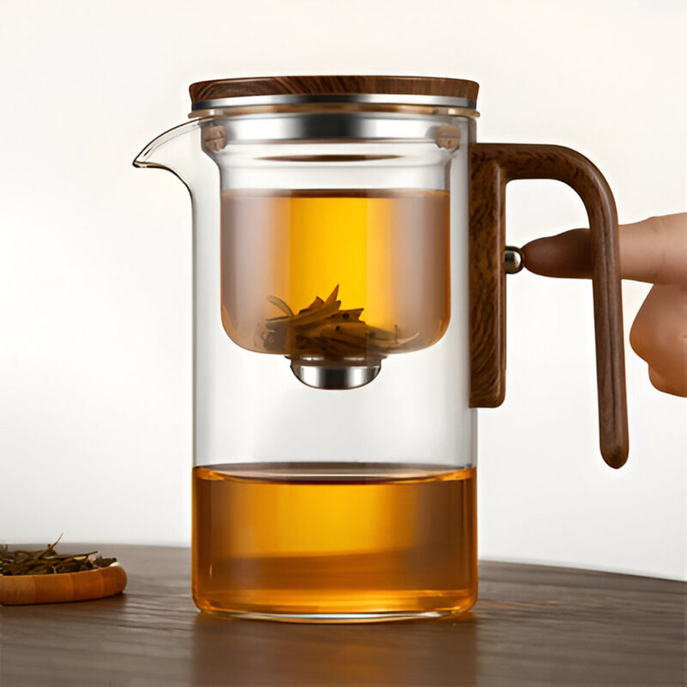 Boule à thé en verre élégant avec filtre - Design épuré pour la préparation de thés en vrac