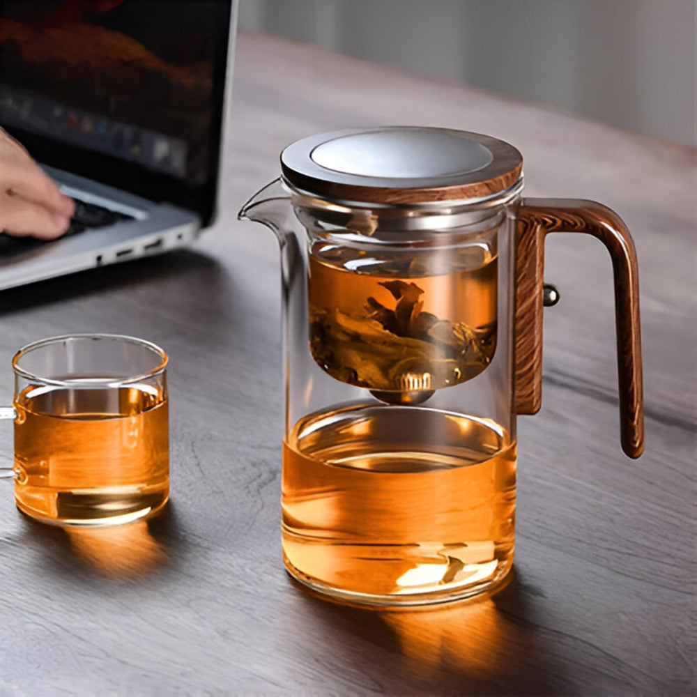 Boule à thé en verre élégant avec filtre - Design épuré pour la préparation de thés en vrac