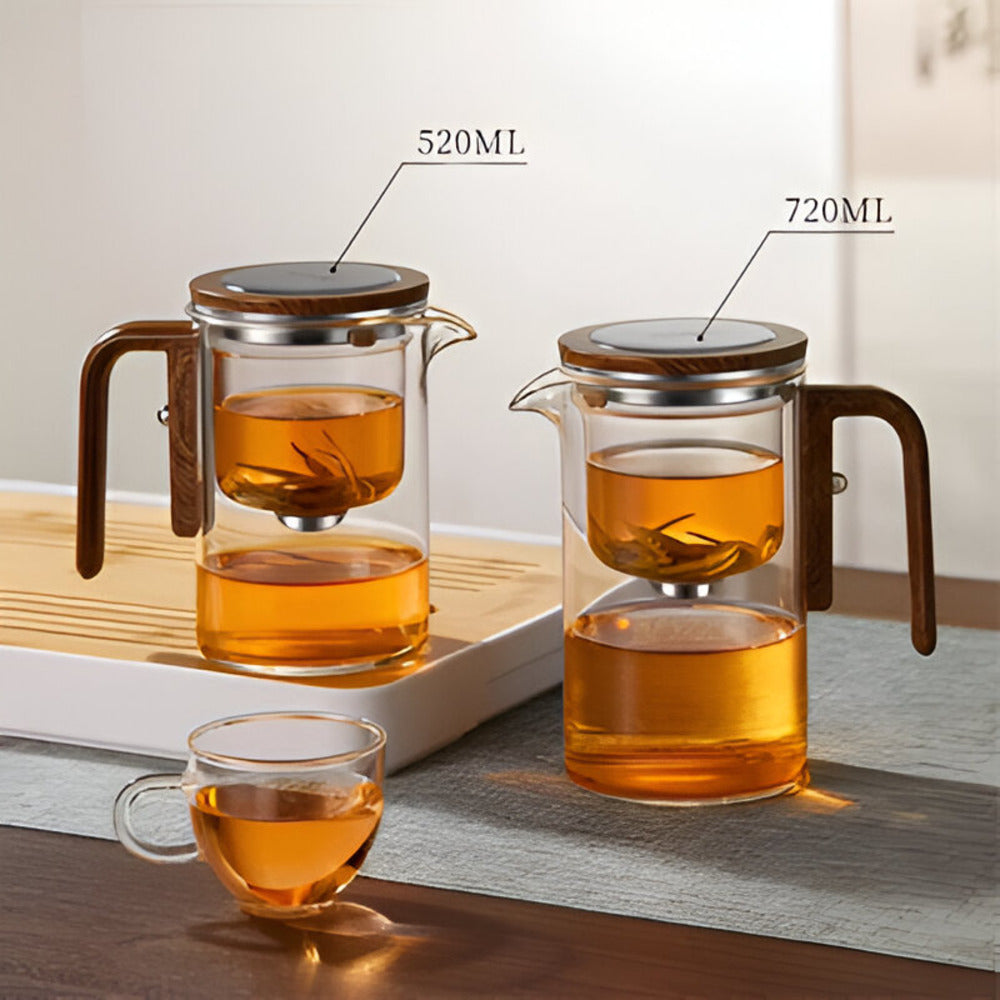 Boule à thé en verre élégant avec filtre - Design épuré pour la préparation de thés en vrac
