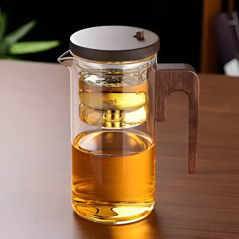 Boule à thé en verre élégant avec filtre - Design épuré pour la préparation de thés en vrac