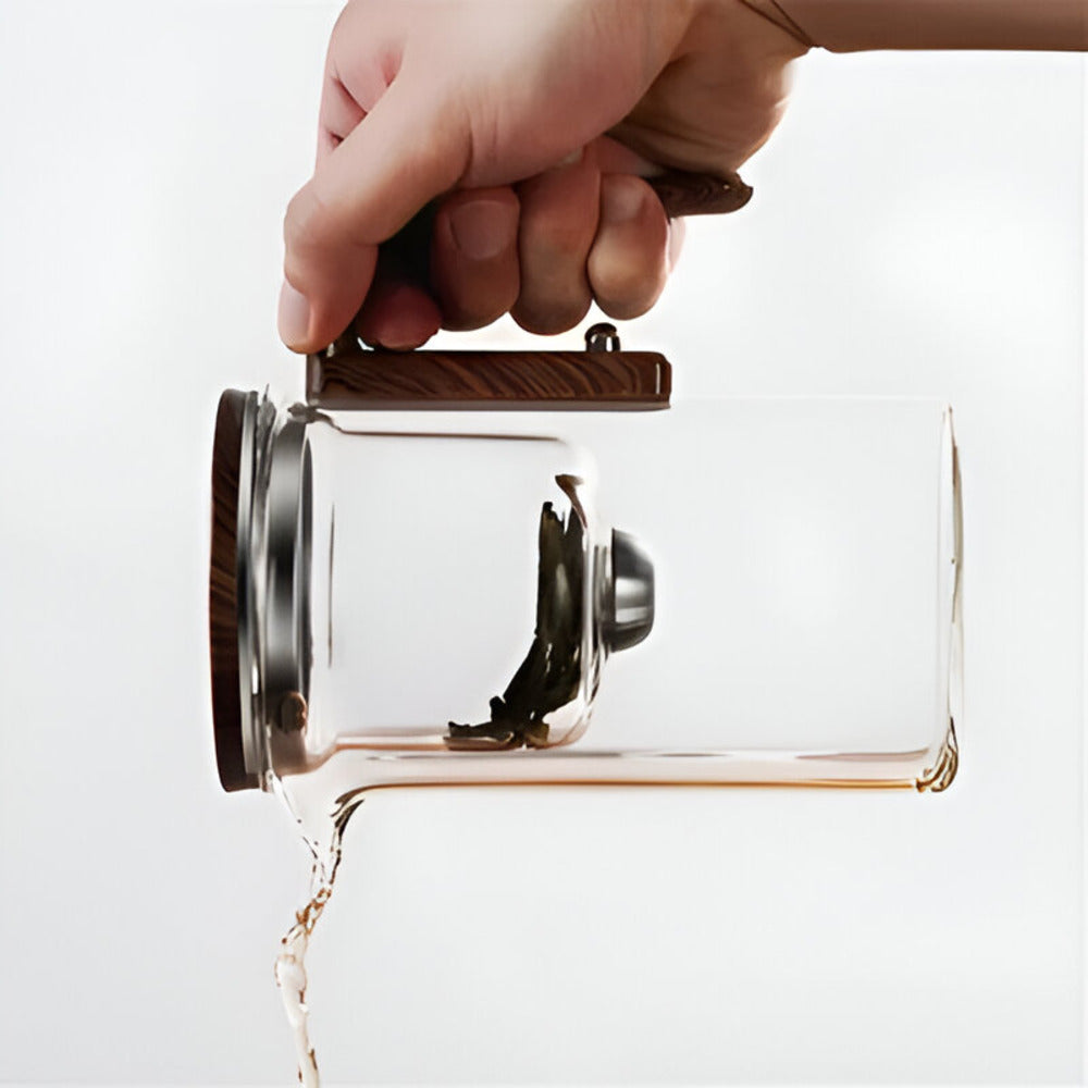 Boule à thé en verre élégant avec filtre - Design épuré pour la préparation de thés en vrac