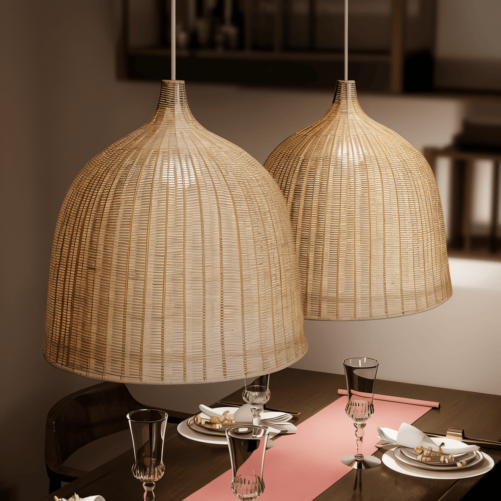 Rattanova – Suspension en Rotin Tressé avec Design Boho Naturel