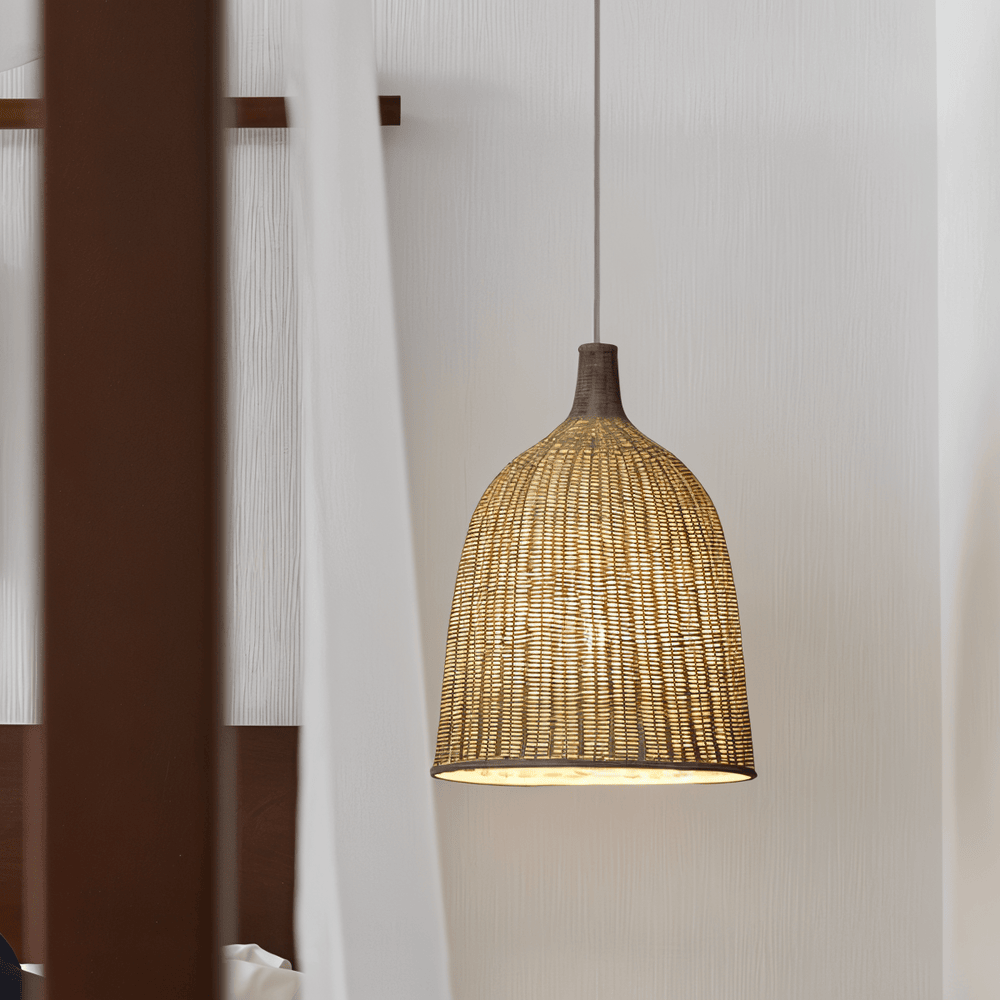 Rattanova – Suspension en Rotin Tressé avec Design Boho Naturel