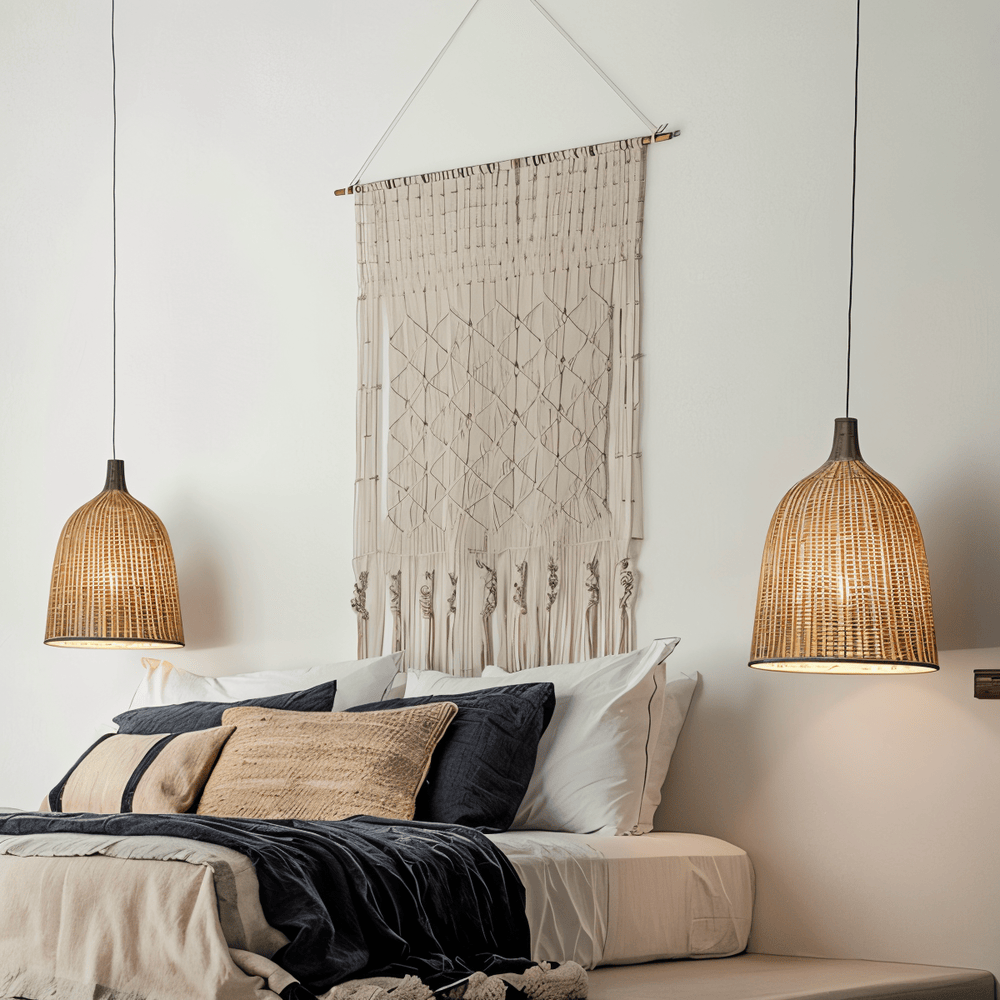 Rattanova – Suspension en Rotin Tressé avec Design Boho Naturel