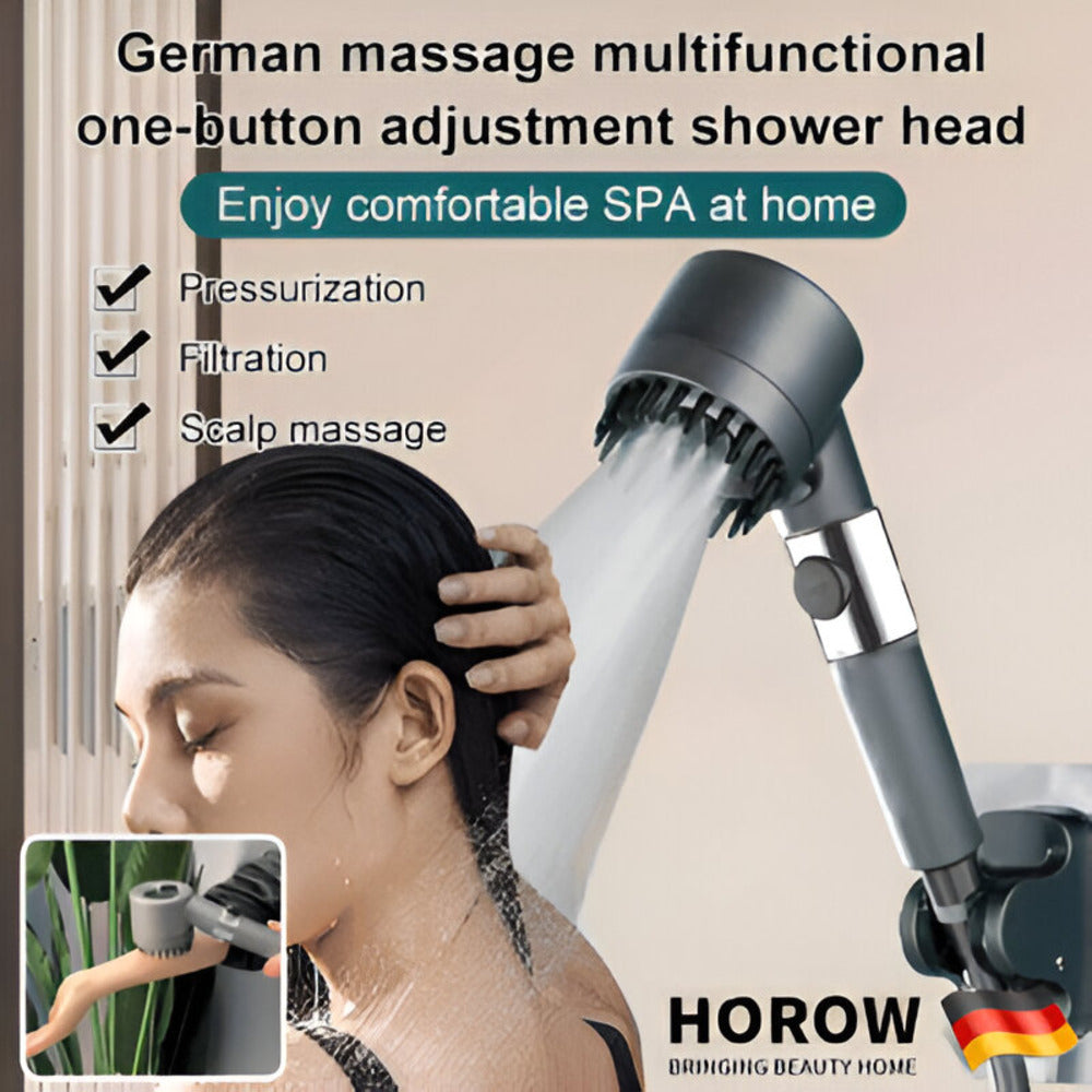 Tête de Douche Haute Pression avec Augmentation de Pression & Système de Filtration à 9 Étapes