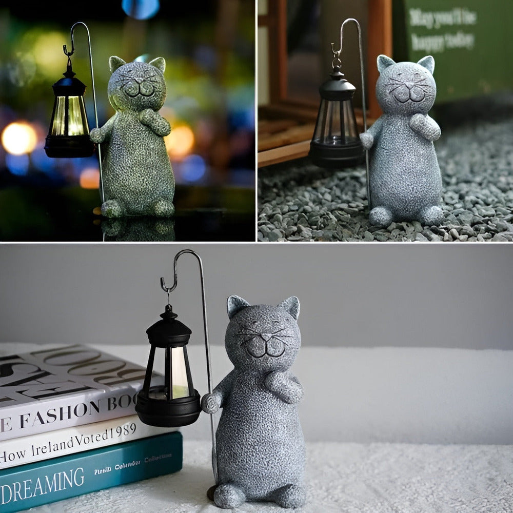 Lampe Solaire de Jardin en Forme de Chat