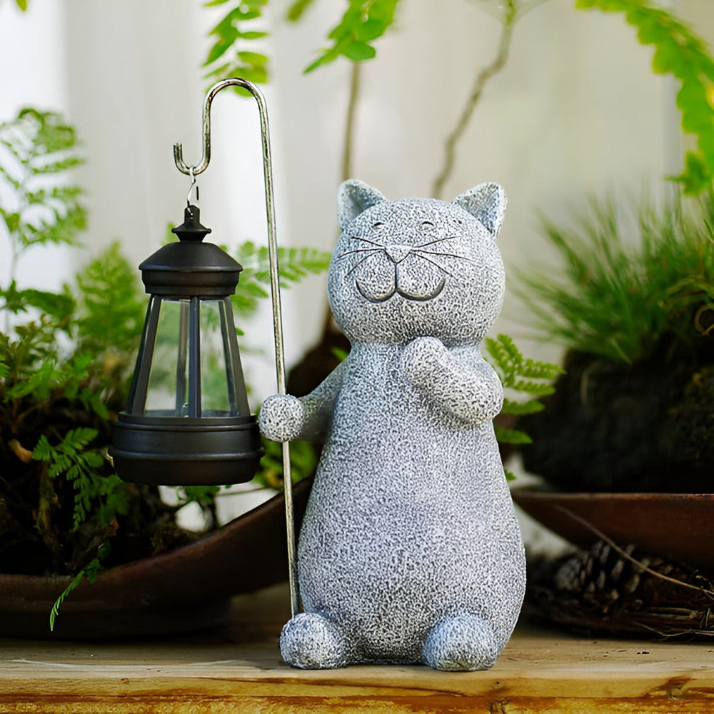 Lampe Solaire de Jardin en Forme de Chat