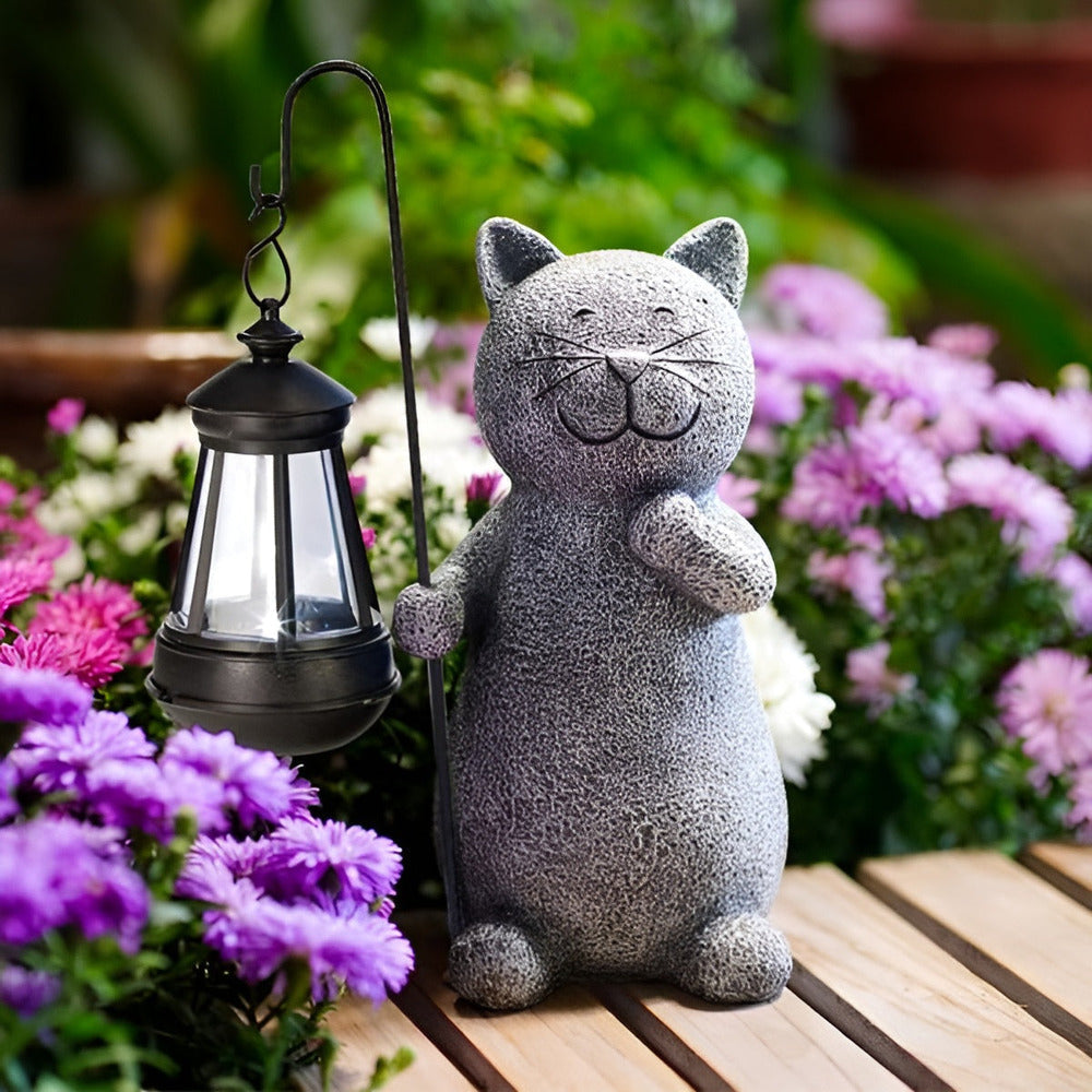 Lampe Solaire de Jardin en Forme de Chat