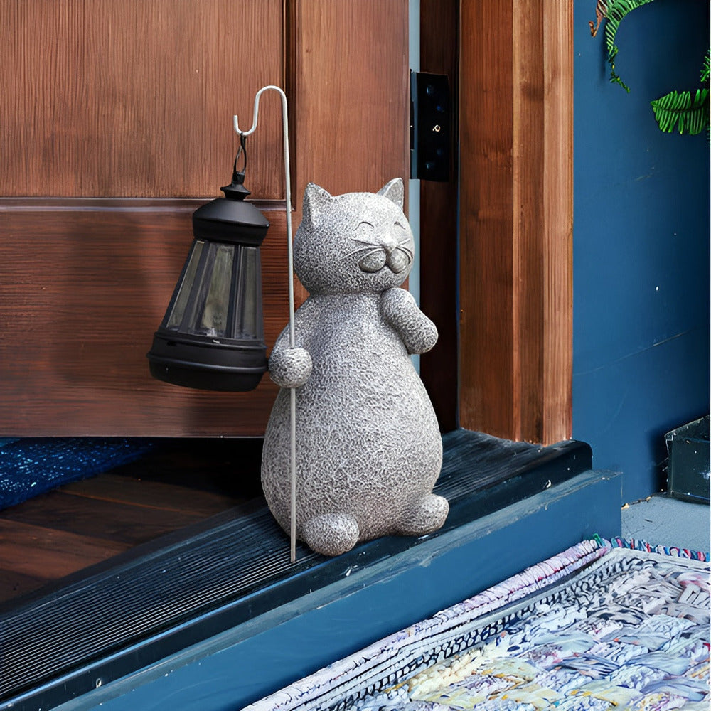 Lampe Solaire de Jardin en Forme de Chat