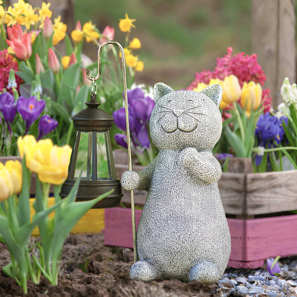 Lampe Solaire de Jardin en Forme de Chat