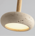 Suspension en travertin et bois – lampe de plafond naturelle