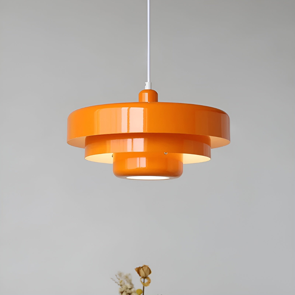 Pendel Ambera – Lampe à suspension vintage orange au design scandinave