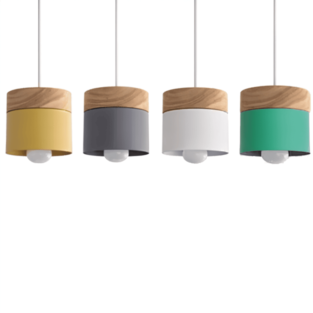 NordicaTube – Suspension en Métal et Bois au Design Cylindrique Moderne