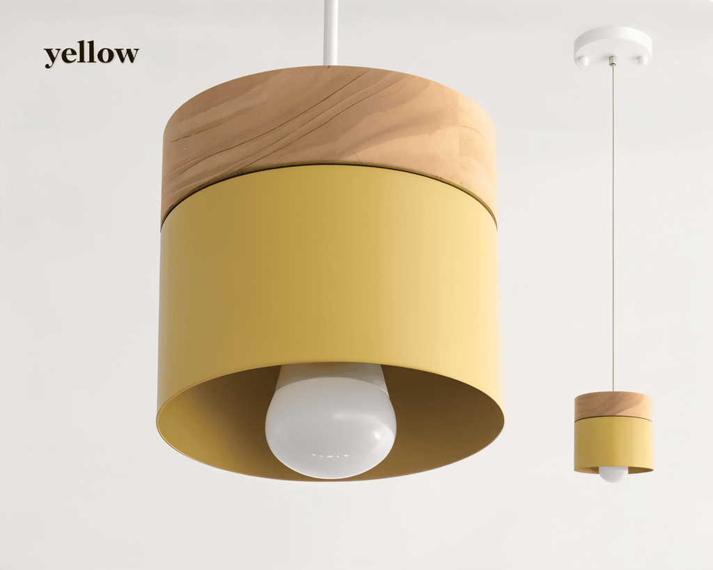 NordicaTube – Suspension en Métal et Bois au Design Cylindrique Moderne