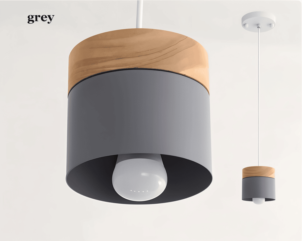 NordicaTube – Suspension en Métal et Bois au Design Cylindrique Moderne