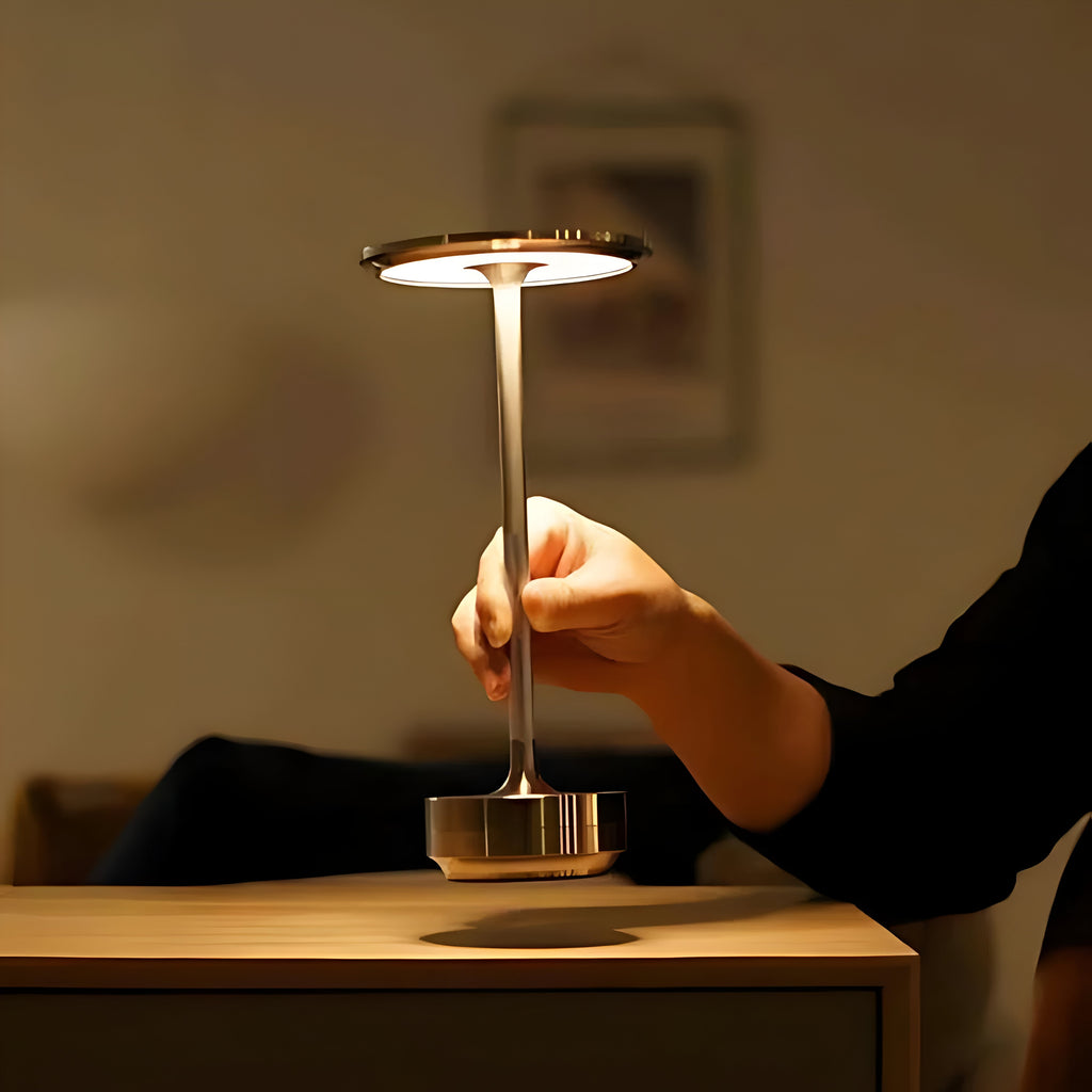LumaLight Lampe de Table Sans Fil Rechargeable - 3 Modes d'Éclairage - Pour Intérieur & Extérieur