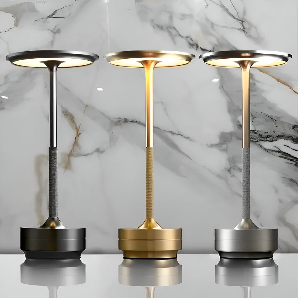 LumaLight Lampe de Table Sans Fil Rechargeable - 3 Modes d'Éclairage - Pour Intérieur & Extérieur