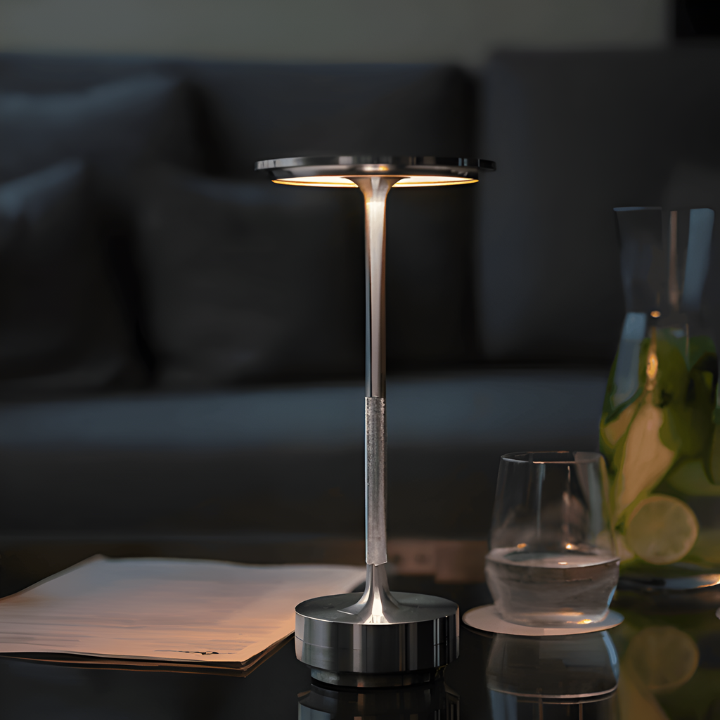 LumaLight Lampe de Table Sans Fil Rechargeable - 3 Modes d'Éclairage - Pour Intérieur & Extérieur