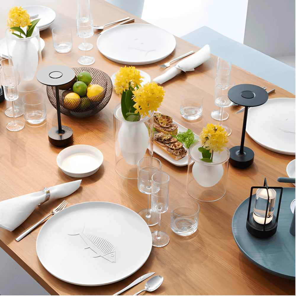 LumaLight Lampe de Design Sans Fil : Rechargeable par USB, Lampe de Table Tactile pour Éclairage d'Ambiance