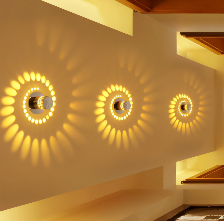 Lampe murale LED cylindrique avec effet spirale – lampe de design moderne