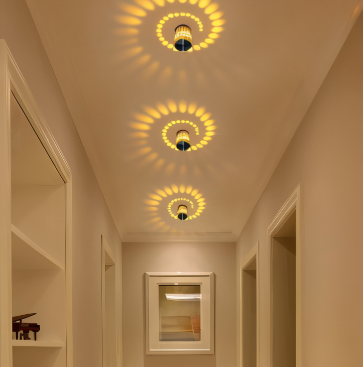 Lampe murale LED cylindrique avec effet spirale – lampe de design moderne