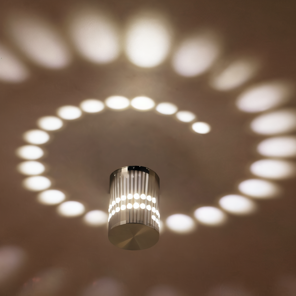 Lampe murale LED cylindrique avec effet spirale – lampe de design moderne