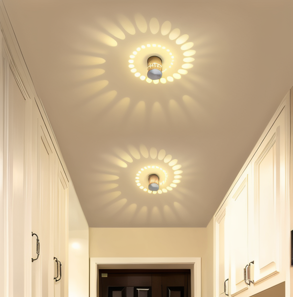 Lampe murale LED cylindrique avec effet spirale – lampe de design moderne