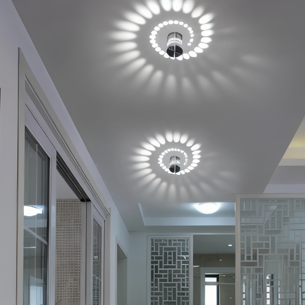 Lampe murale LED cylindrique avec effet spirale – lampe de design moderne