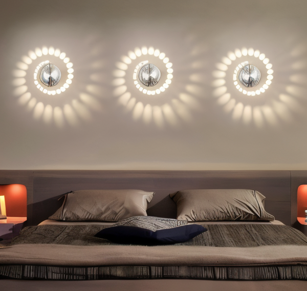 Lampe murale LED cylindrique avec effet spirale – lampe de design moderne