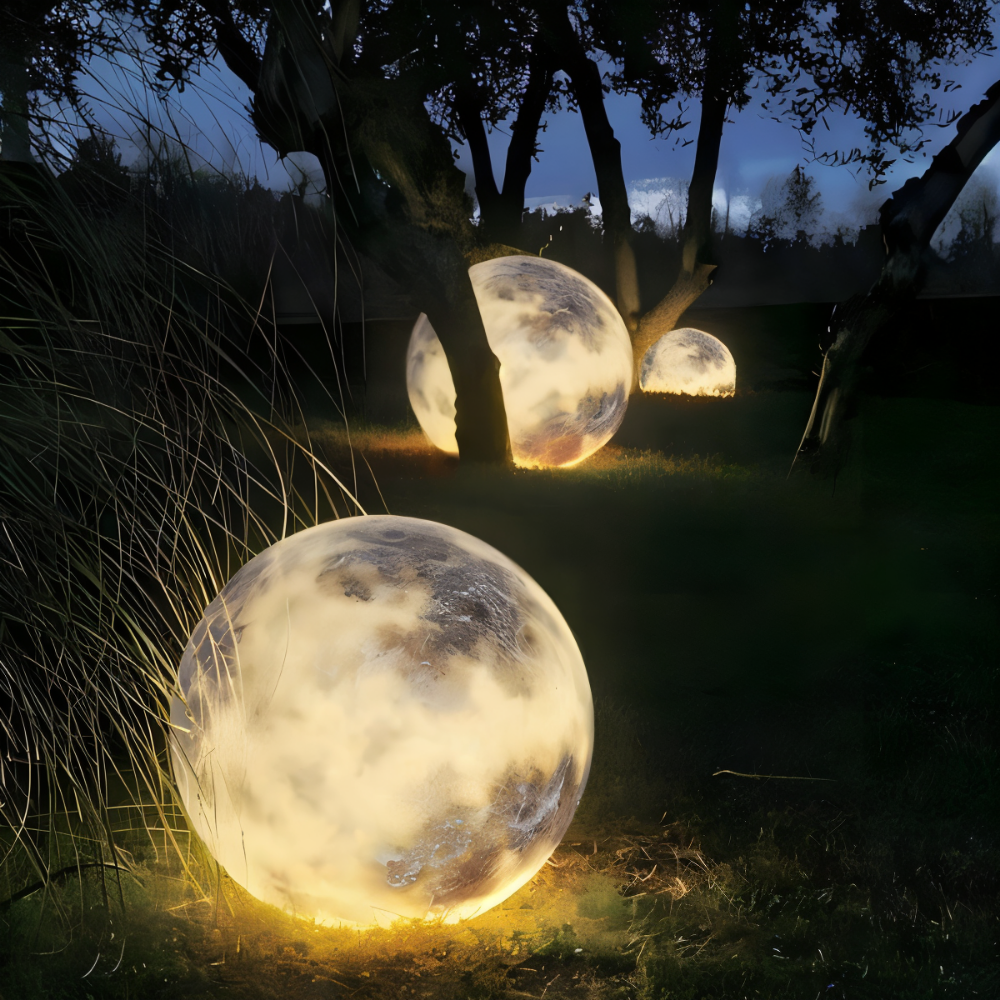 LunaLumena - Éclairage Solaire de Jardin en Forme de Lune - Lampe Solaire de Jardin IP65