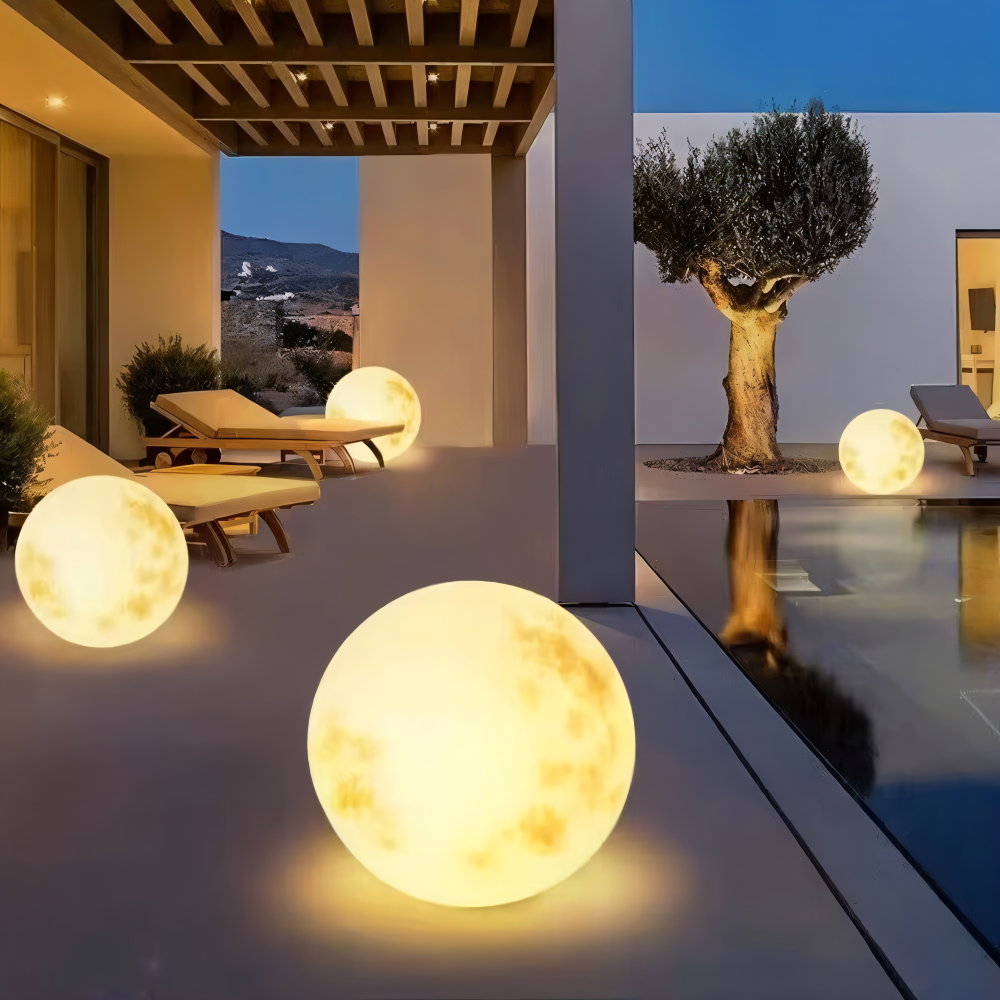 LunaLumena - Éclairage Solaire de Jardin en Forme de Lune - Lampe Solaire de Jardin IP65
