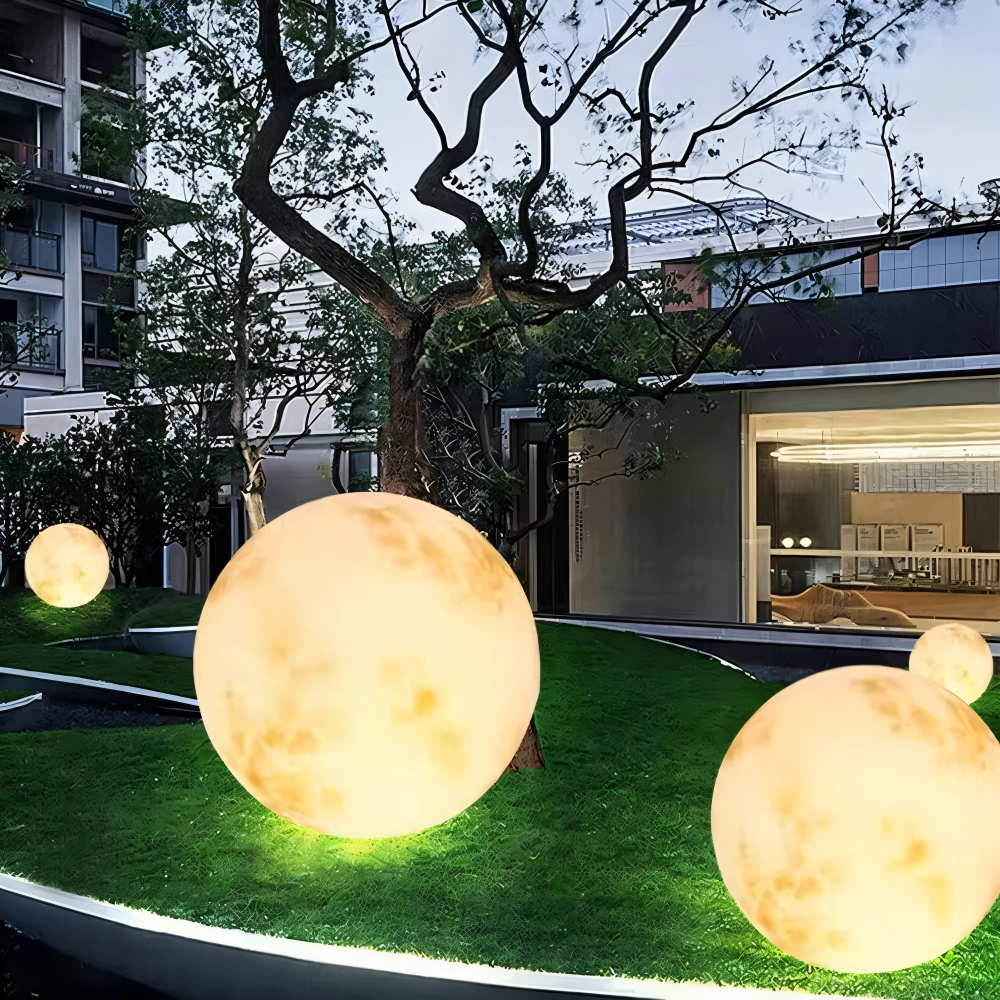 LunaLumena - Éclairage Solaire de Jardin en Forme de Lune - Lampe Solaire de Jardin IP65