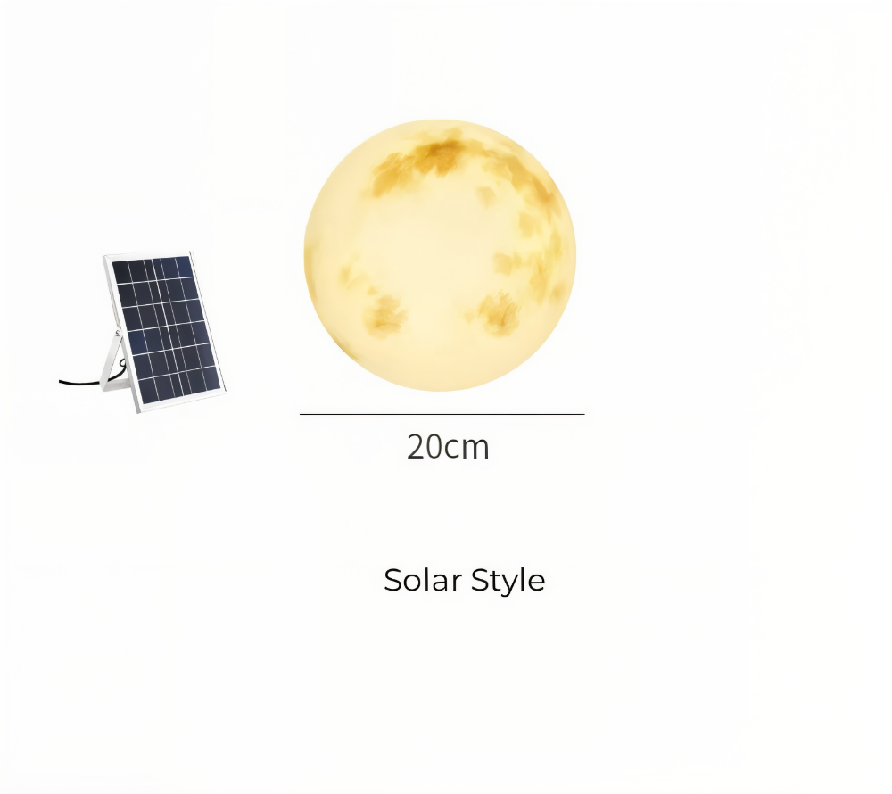 LunaLumena - Éclairage Solaire de Jardin en Forme de Lune - Lampe Solaire de Jardin IP65