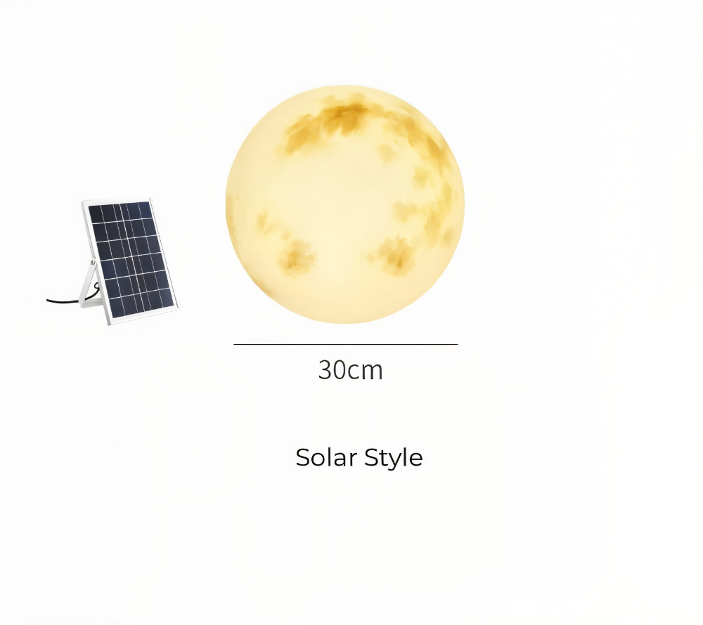 LunaLumena - Éclairage Solaire de Jardin en Forme de Lune - Lampe Solaire de Jardin IP65