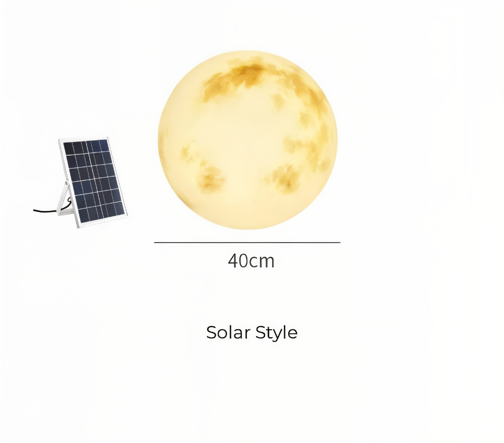 LunaLumena - Éclairage Solaire de Jardin en Forme de Lune - Lampe Solaire de Jardin IP65