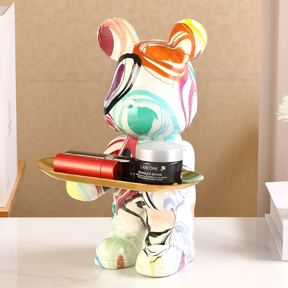 Luxe Bear - Figurine et Organisateur Multifonctionnel Fait Main en Résine