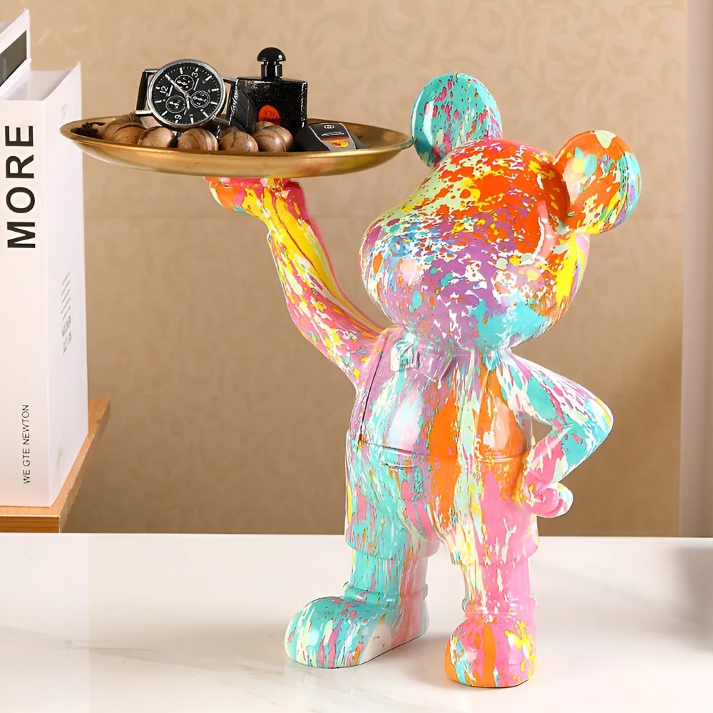 Luxe Bear - Figurine et Organisateur Multifonctionnel Fait Main en Résine