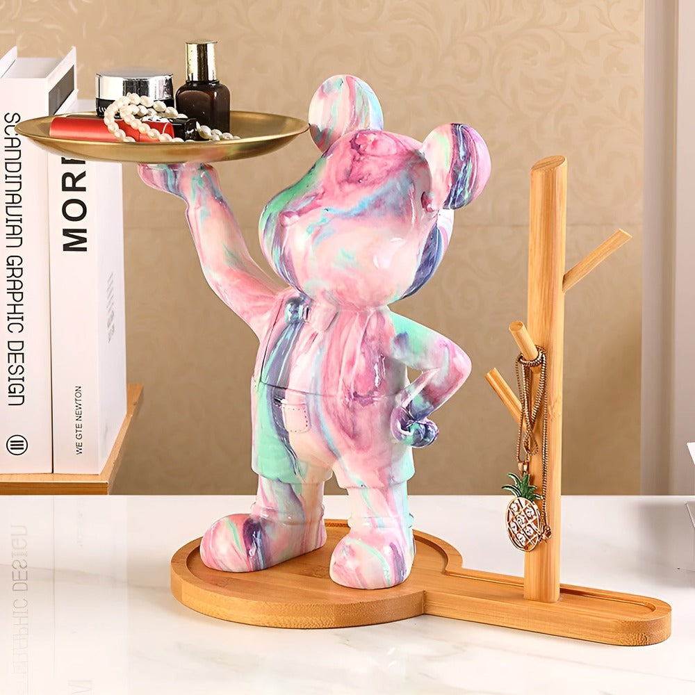 Luxe Bear - Figurine et Organisateur Multifonctionnel Fait Main en Résine