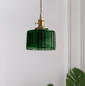 Suspension Verdano – Suspension nordique en verre vert strié