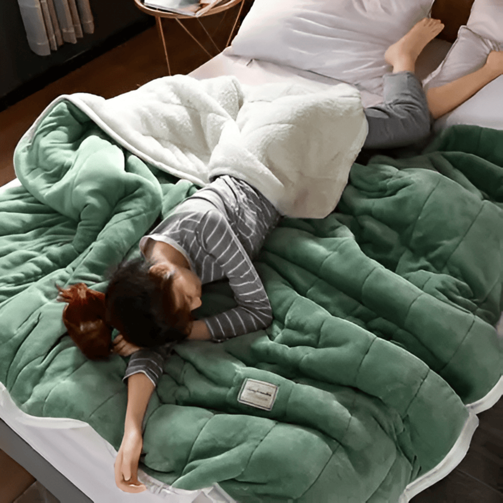 Couverture en polaire sherpa – plaid super doux et chaud pour canapé et lit