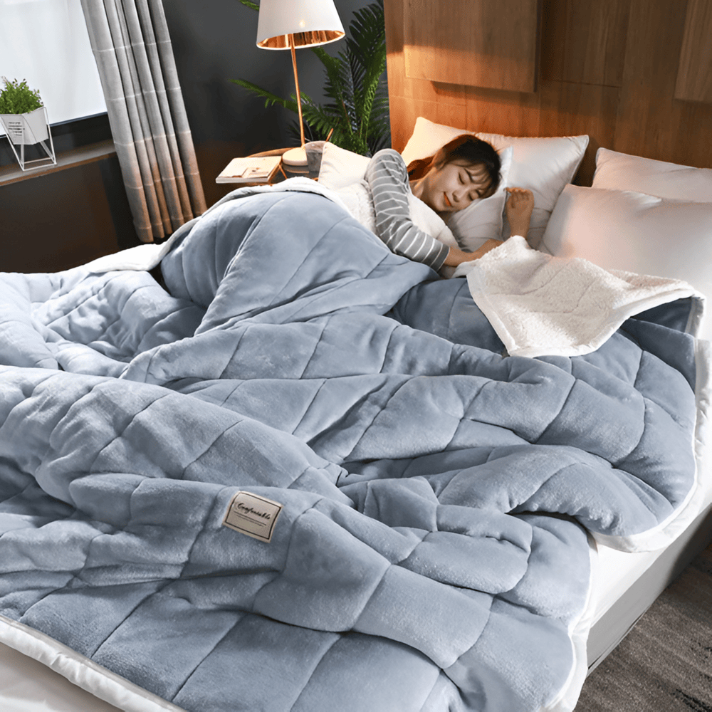 Couverture en polaire sherpa – plaid super doux et chaud pour canapé et lit
