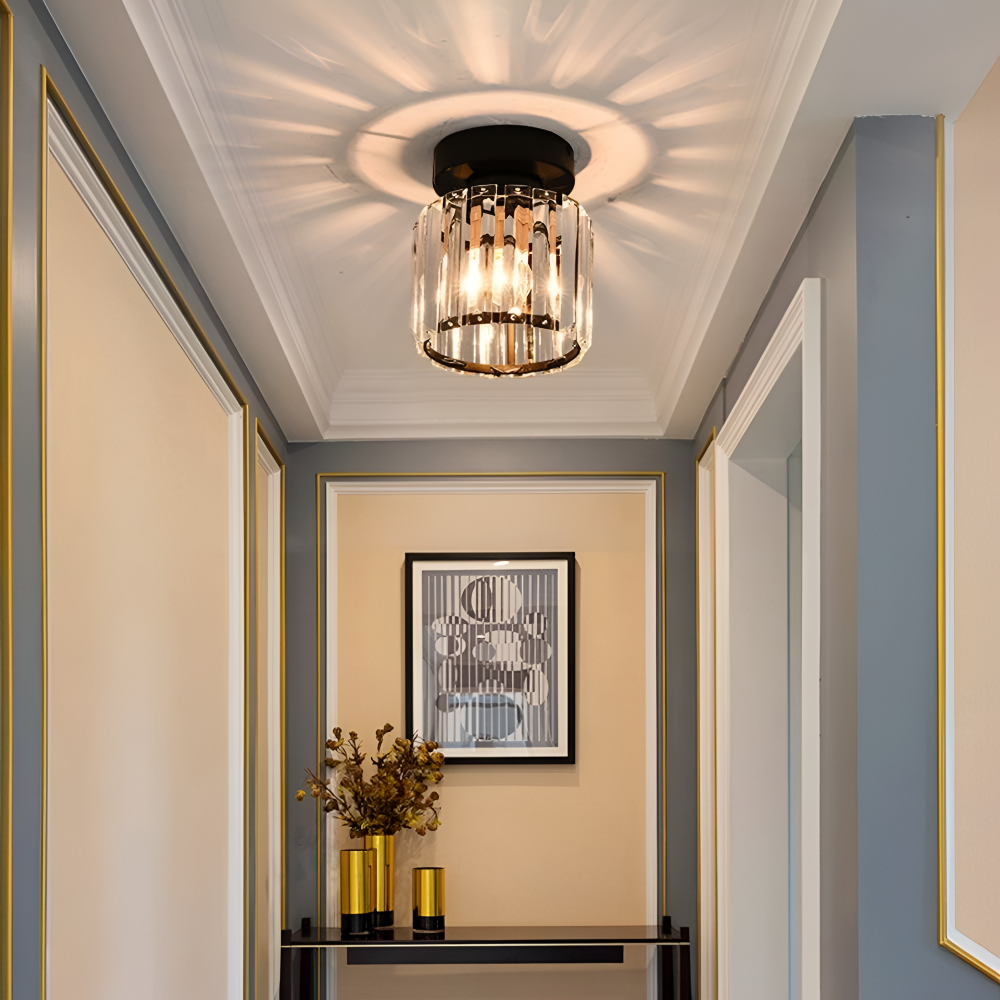 Crystalon Plafonnier – Plafonnier Moderne Minimaliste avec Détails en Cristal