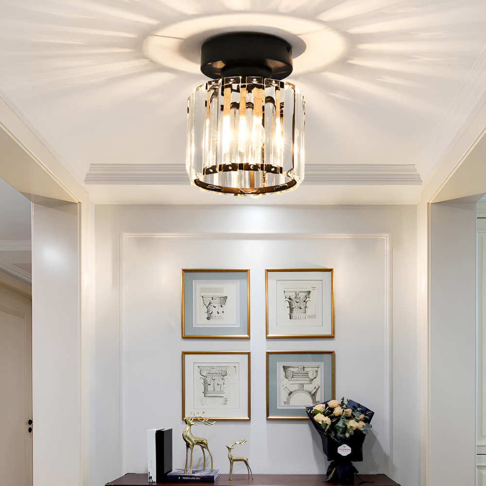 Crystalon Plafonnier – Plafonnier Moderne Minimaliste avec Détails en Cristal