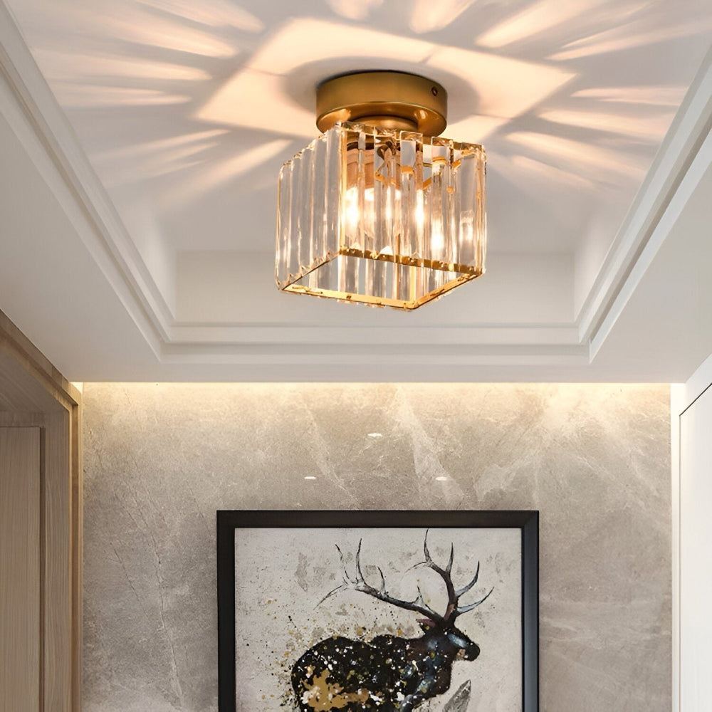 Crystalon Plafonnier – Plafonnier Moderne Minimaliste avec Détails en Cristal