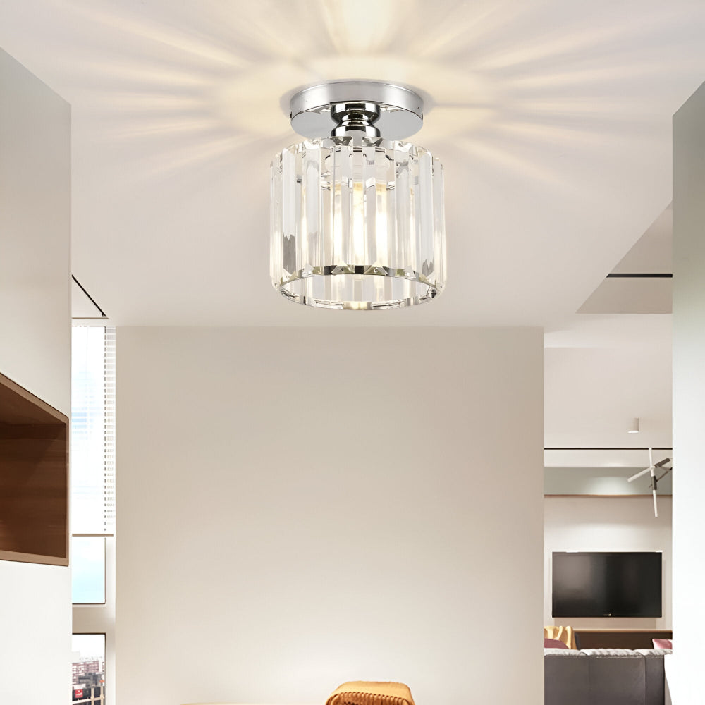 Crystalon Plafonnier – Plafonnier Moderne Minimaliste avec Détails en Cristal