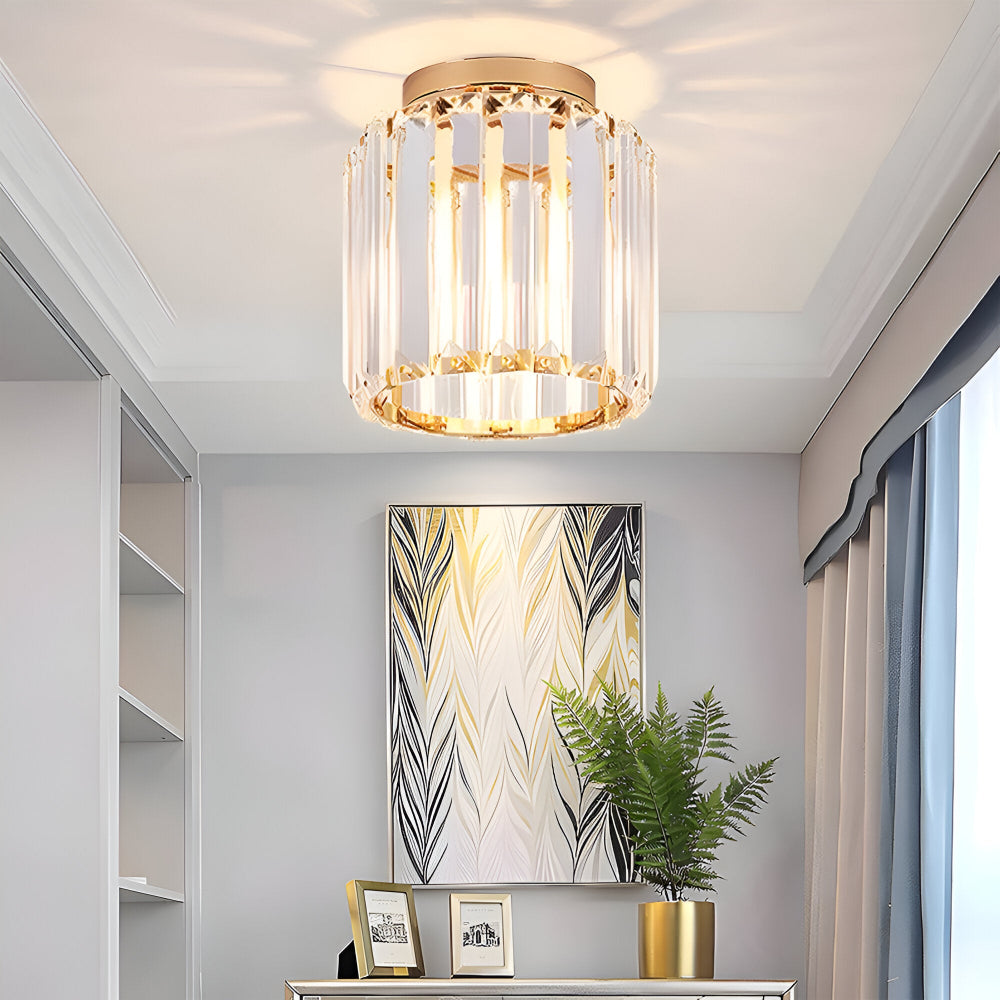 Crystalon Plafonnier – Plafonnier Moderne Minimaliste avec Détails en Cristal