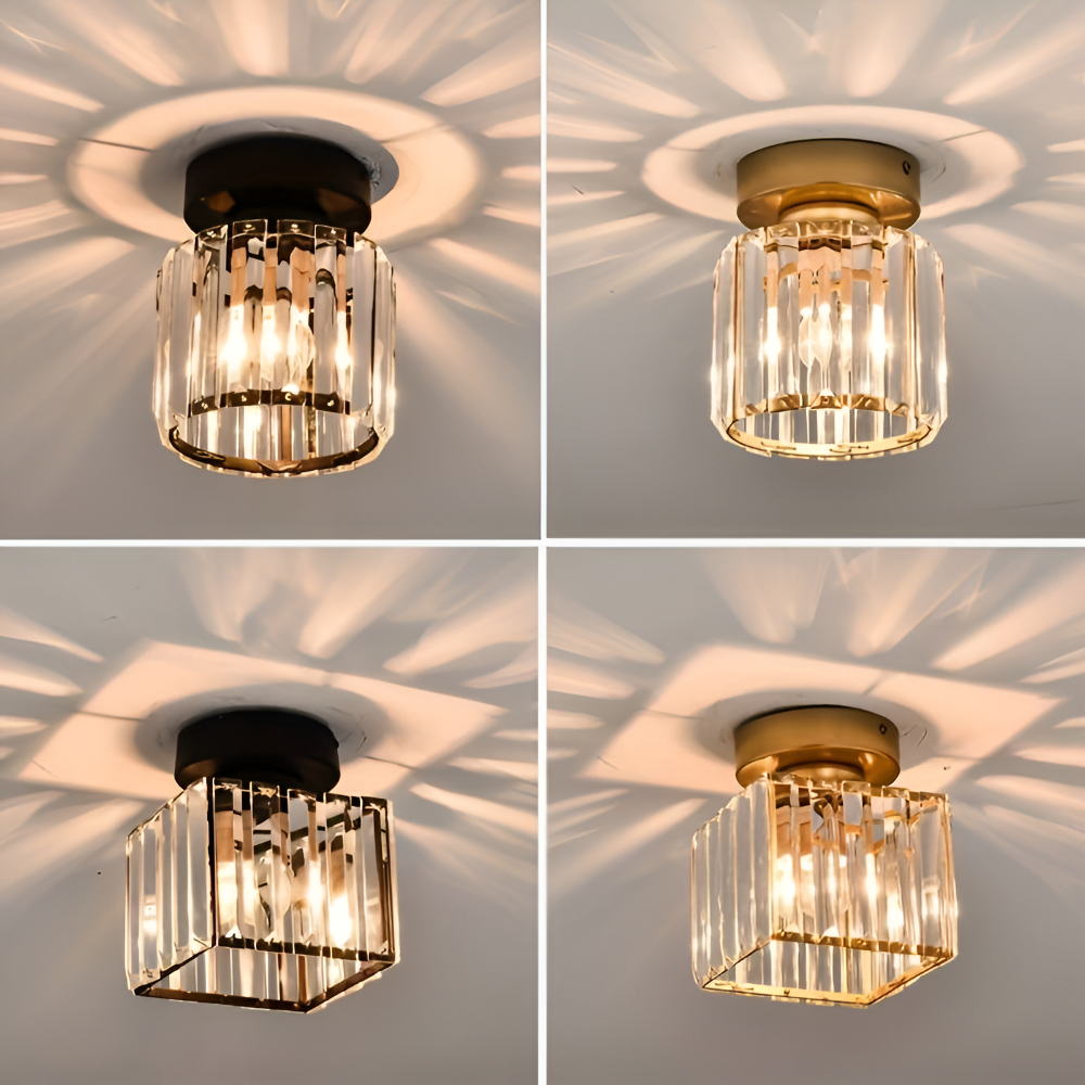 Crystalon Plafonnier – Plafonnier Moderne Minimaliste avec Détails en Cristal